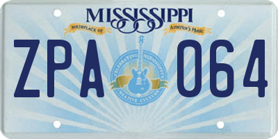 MS license plate ZPA064