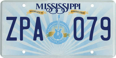MS license plate ZPA079