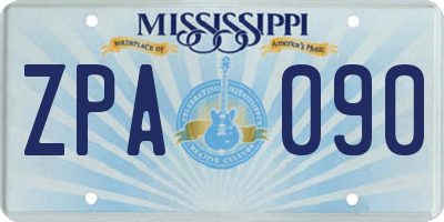 MS license plate ZPA090