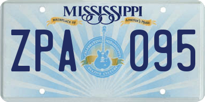 MS license plate ZPA095