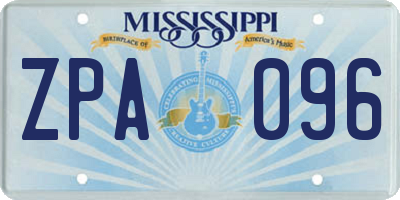 MS license plate ZPA096