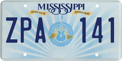 MS license plate ZPA141