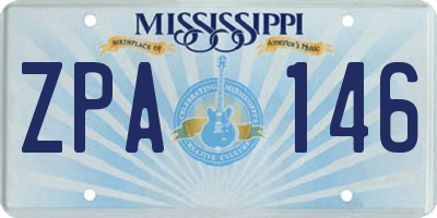 MS license plate ZPA146