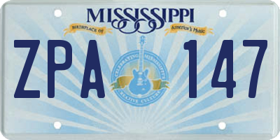 MS license plate ZPA147