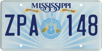 MS license plate ZPA148