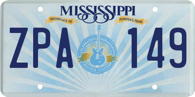 MS license plate ZPA149