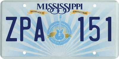 MS license plate ZPA151