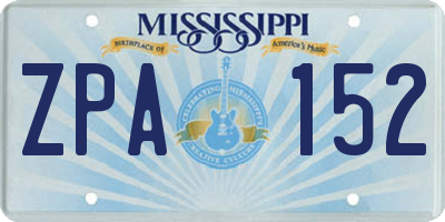 MS license plate ZPA152