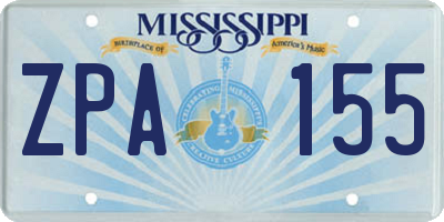 MS license plate ZPA155