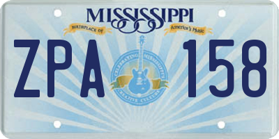 MS license plate ZPA158