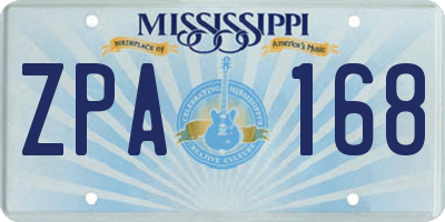 MS license plate ZPA168