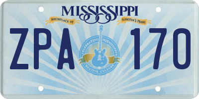MS license plate ZPA170