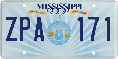 MS license plate ZPA171