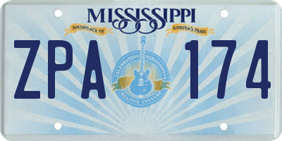 MS license plate ZPA174