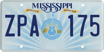 MS license plate ZPA175