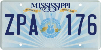 MS license plate ZPA176
