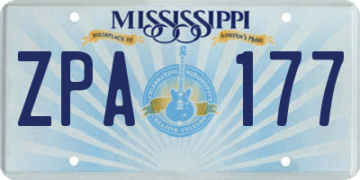 MS license plate ZPA177
