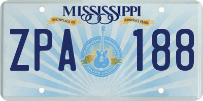 MS license plate ZPA188