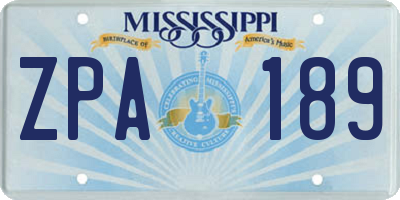 MS license plate ZPA189