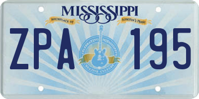 MS license plate ZPA195