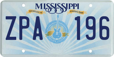 MS license plate ZPA196