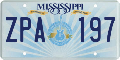 MS license plate ZPA197
