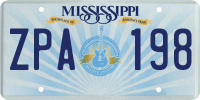 MS license plate ZPA198