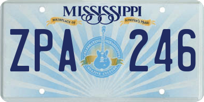 MS license plate ZPA246