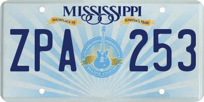 MS license plate ZPA253