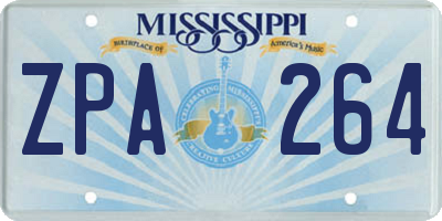 MS license plate ZPA264