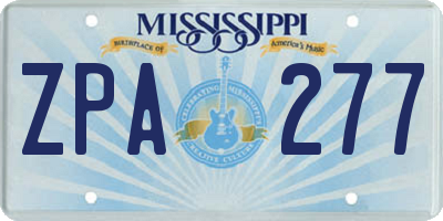 MS license plate ZPA277