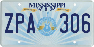 MS license plate ZPA306