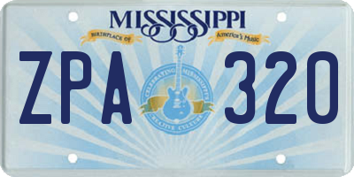 MS license plate ZPA320