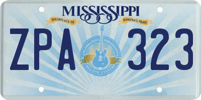 MS license plate ZPA323