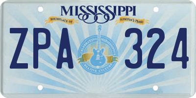 MS license plate ZPA324