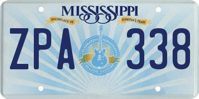 MS license plate ZPA338