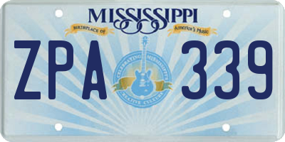 MS license plate ZPA339