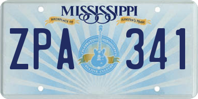 MS license plate ZPA341