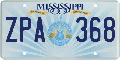 MS license plate ZPA368