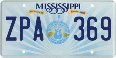 MS license plate ZPA369