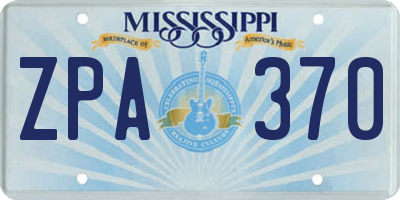 MS license plate ZPA370