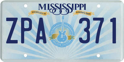 MS license plate ZPA371