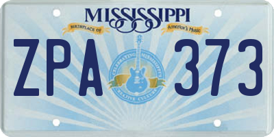 MS license plate ZPA373