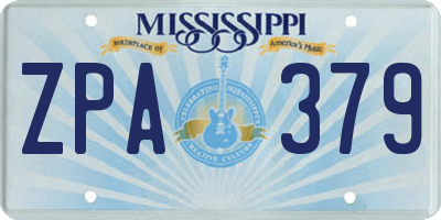 MS license plate ZPA379