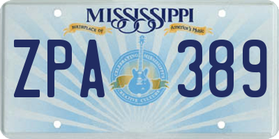 MS license plate ZPA389