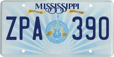 MS license plate ZPA390