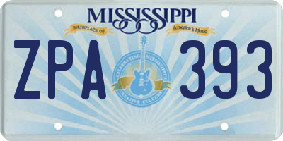 MS license plate ZPA393