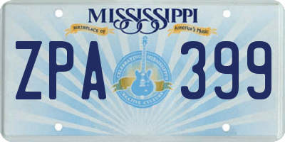 MS license plate ZPA399