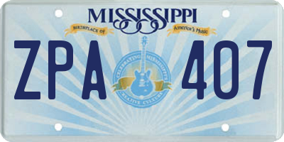 MS license plate ZPA407