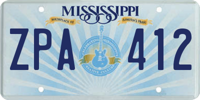 MS license plate ZPA412